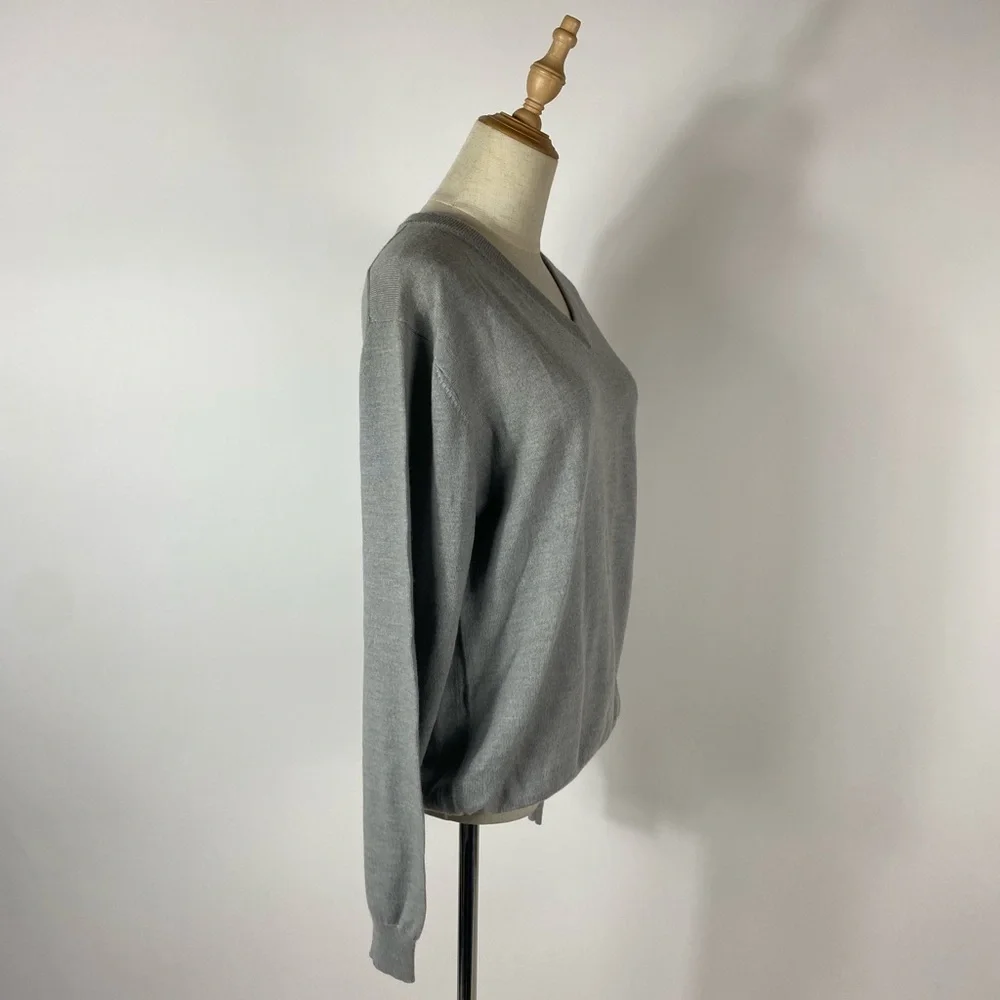 PRONTO UOMO Extra Fine Merino V Neck Sweater Large - Picture 3 of 8